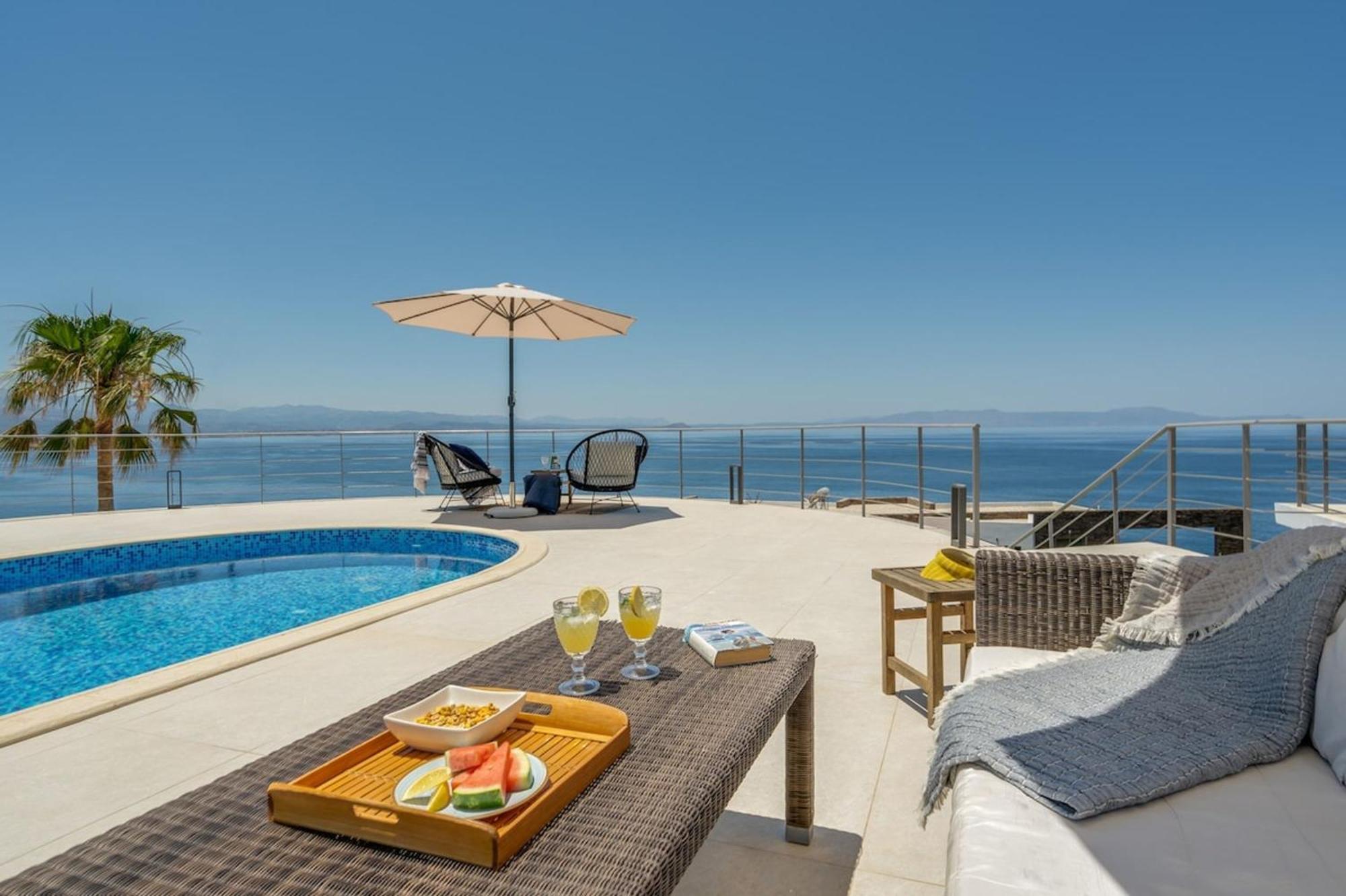 Villa Hemera Ocean View Private Heated Pool Chorafakia Екстериор снимка