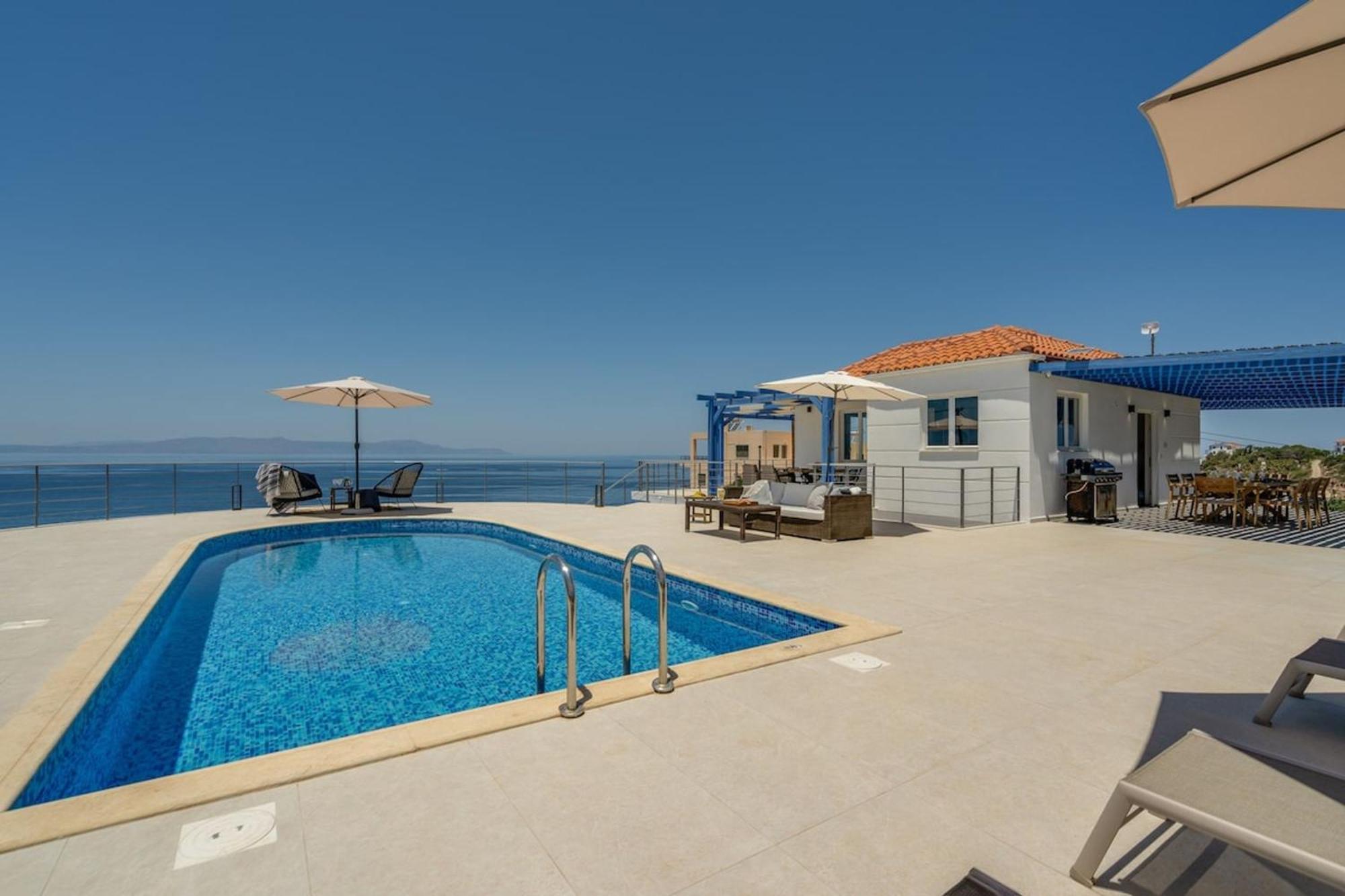Villa Hemera Ocean View Private Heated Pool Chorafakia Екстериор снимка
