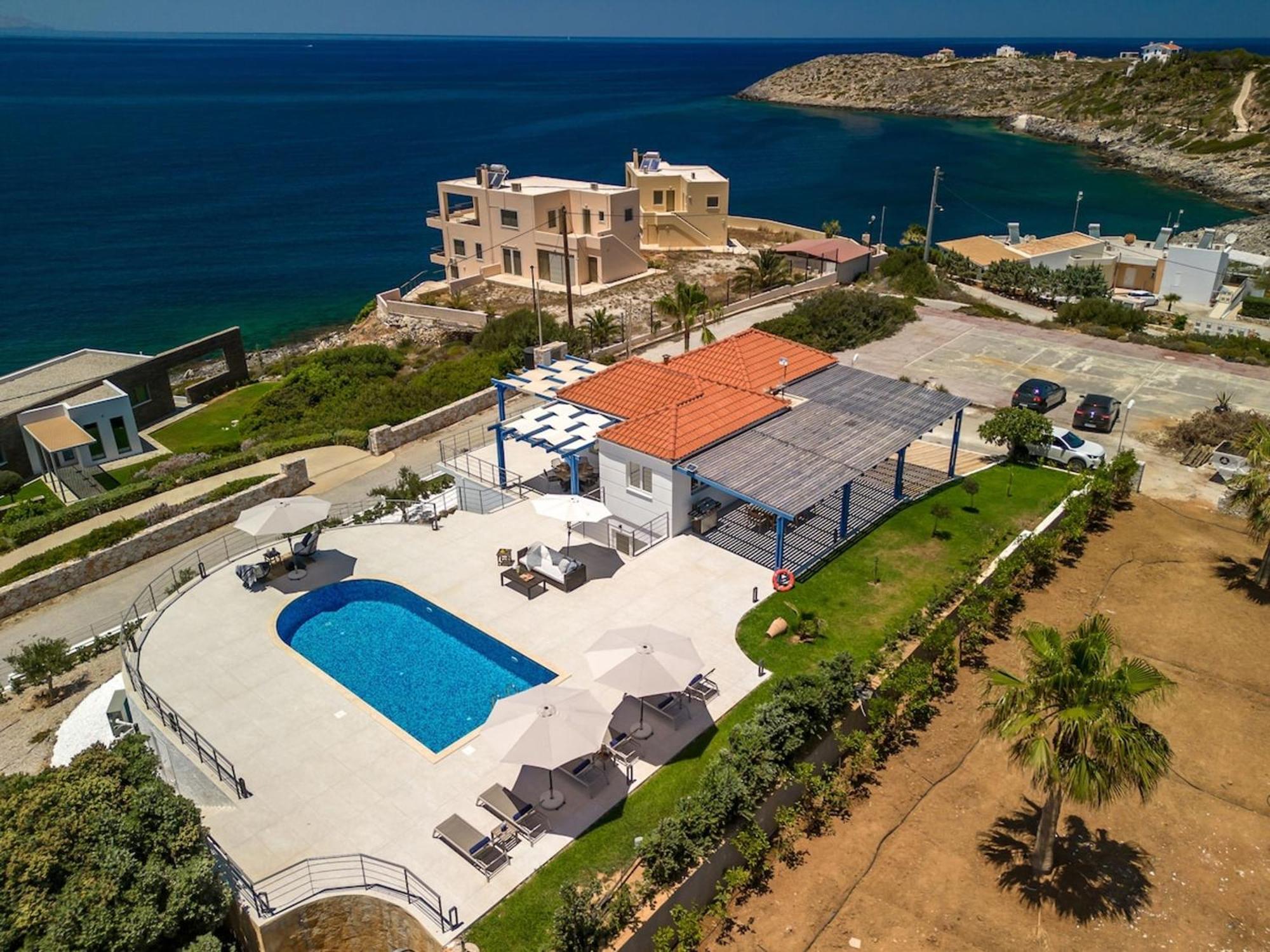 Villa Hemera Ocean View Private Heated Pool Chorafakia Екстериор снимка