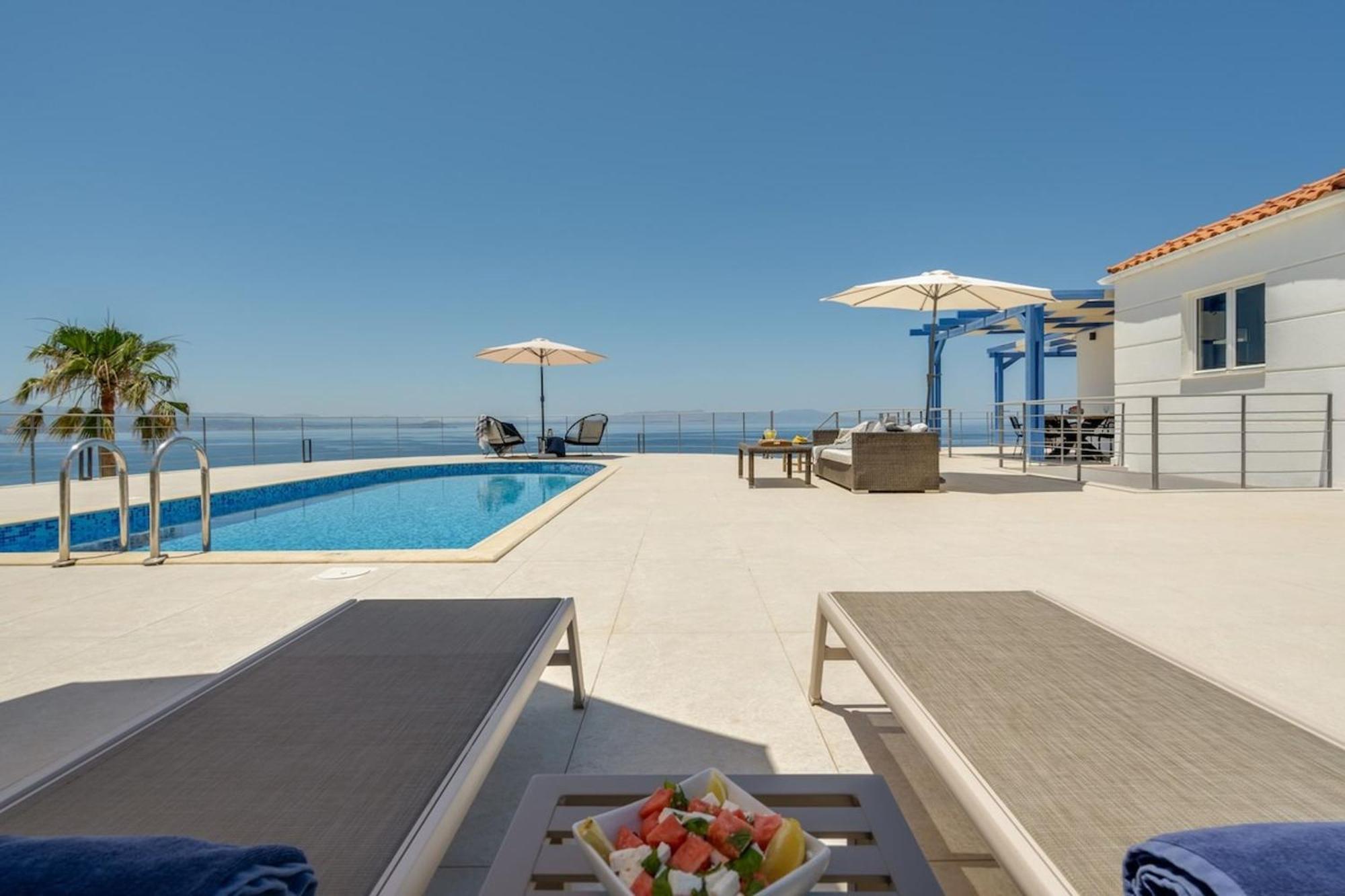 Villa Hemera Ocean View Private Heated Pool Chorafakia Екстериор снимка
