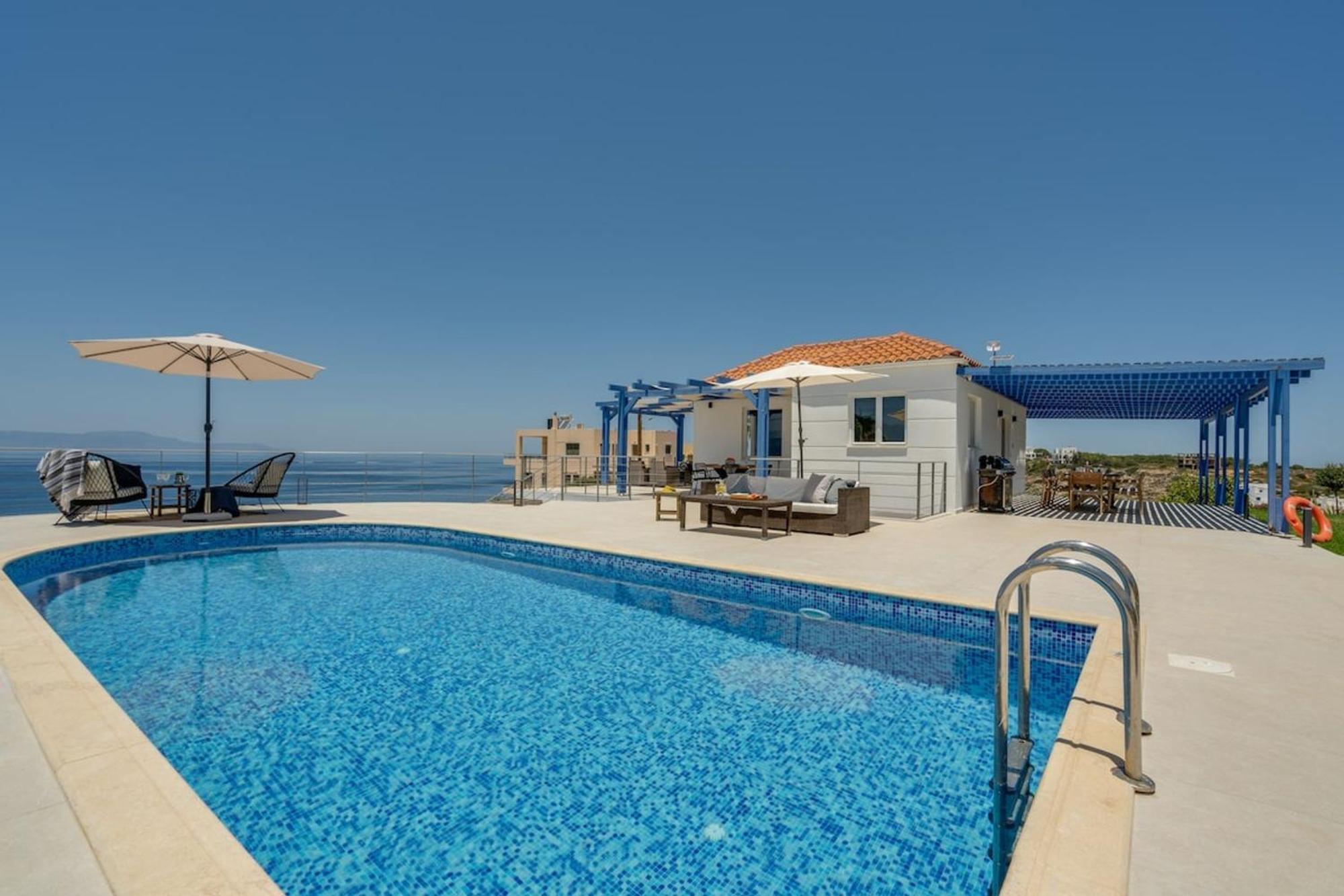 Villa Hemera Ocean View Private Heated Pool Chorafakia Екстериор снимка