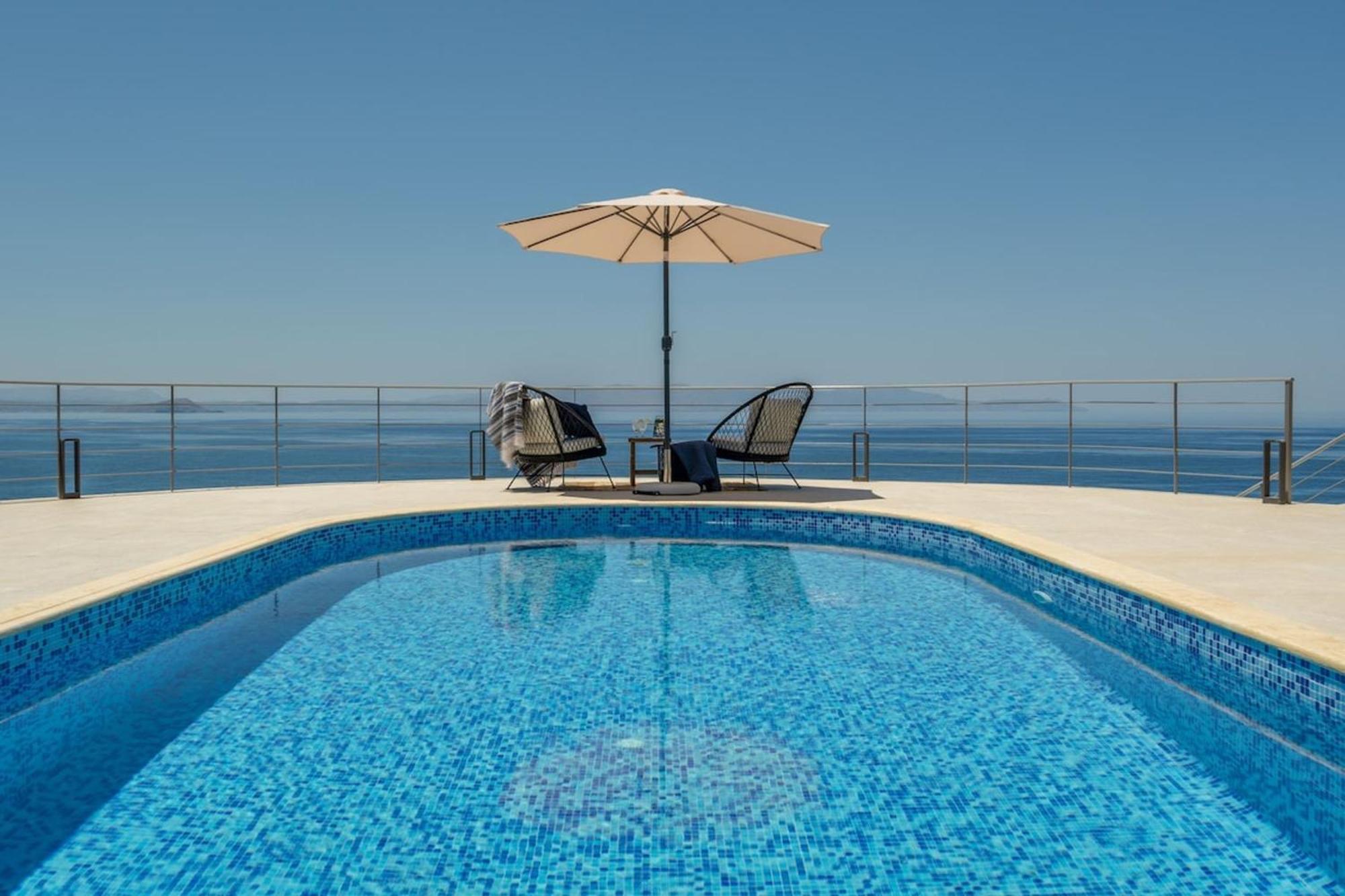 Villa Hemera Ocean View Private Heated Pool Chorafakia Екстериор снимка